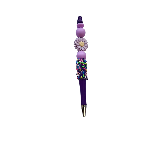 purple pen with sprinkles
