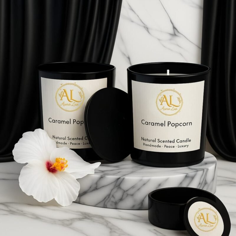 caramel popcorn with flower