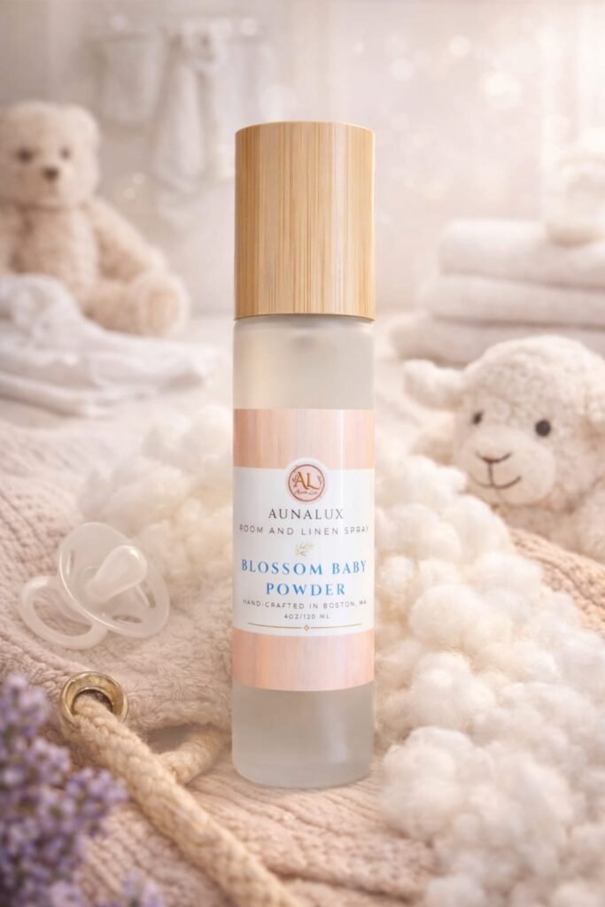 Blossom Baby Powder Room Spray by Aunalux clean soft home fragrance
