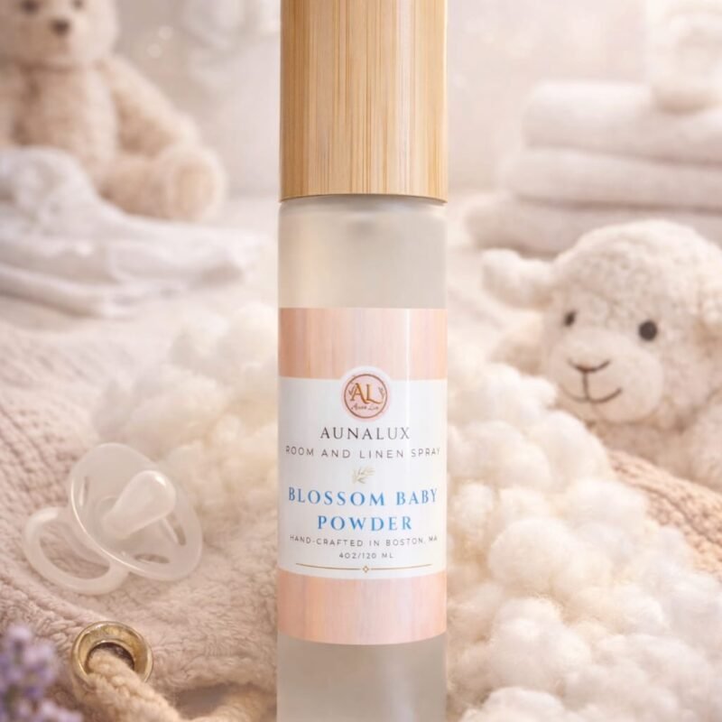 Blossom Baby Powder Room Spray by Aunalux clean soft home fragrance